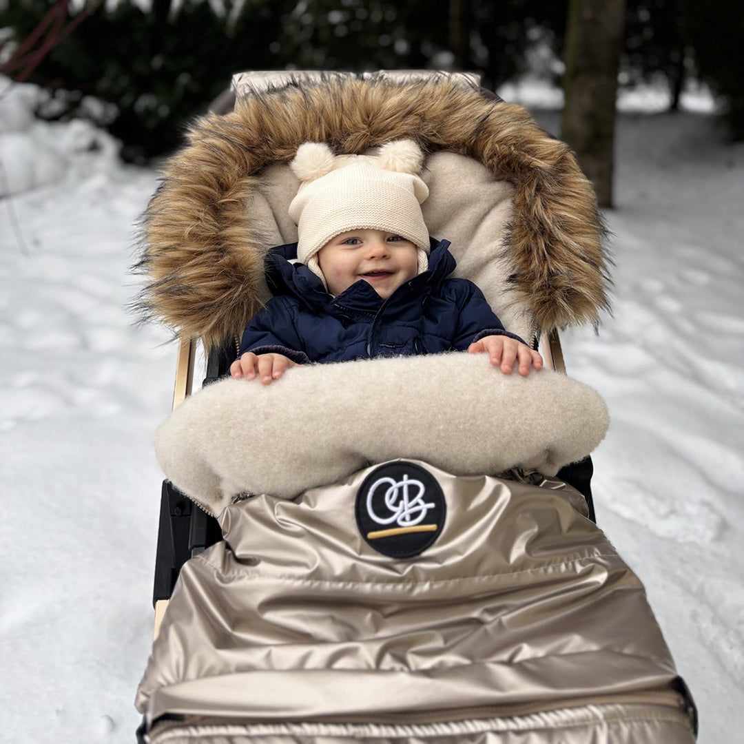 Pastel Gold Organic Premium Wool Adjustable Footmuff - Cover Baby LLC