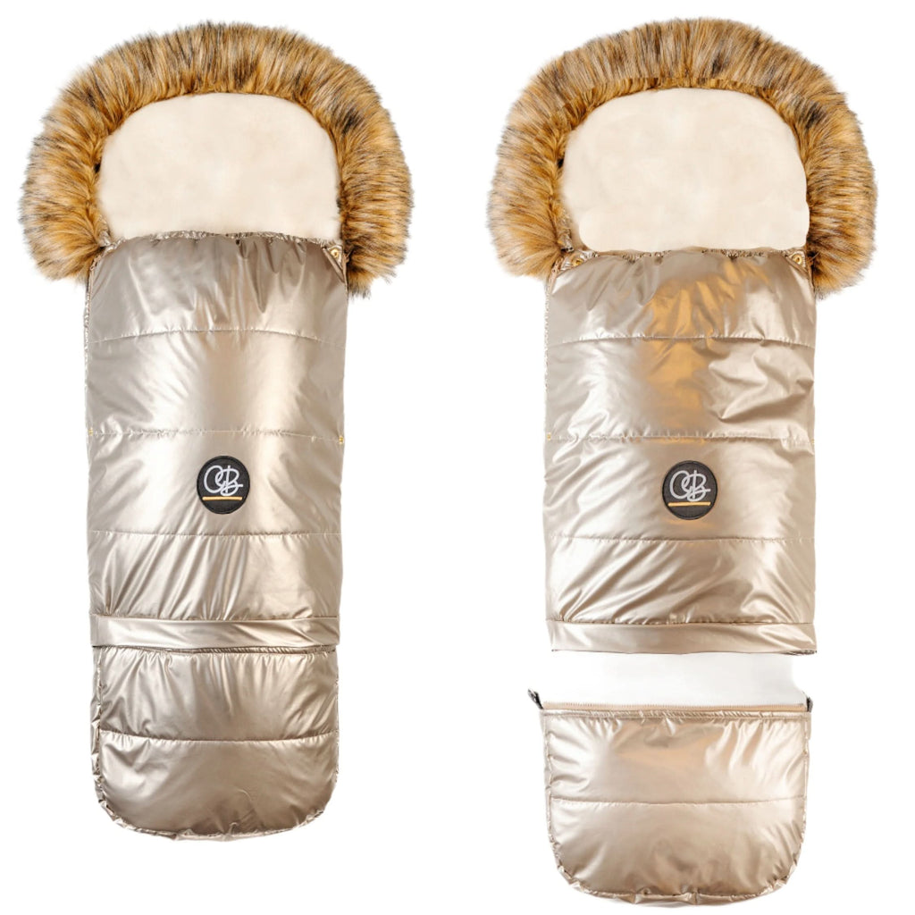 Pastel Gold Organic Premium Beige Wool Adjustable Footmuff - Cover Baby LLC