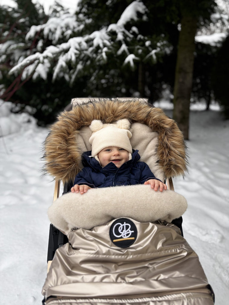 Pastel Gold Premium Wool Adjustable Footmuff Cover Baby LLC