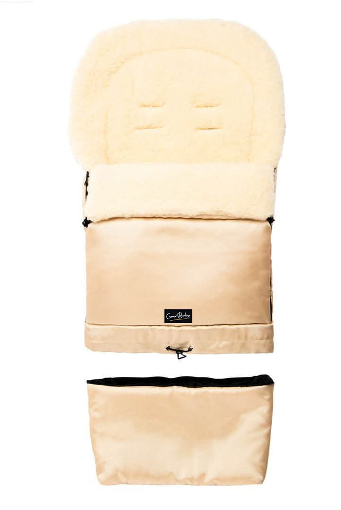 Light Beige Organic Wool Adjustable Footmuff - Cover Baby LLC