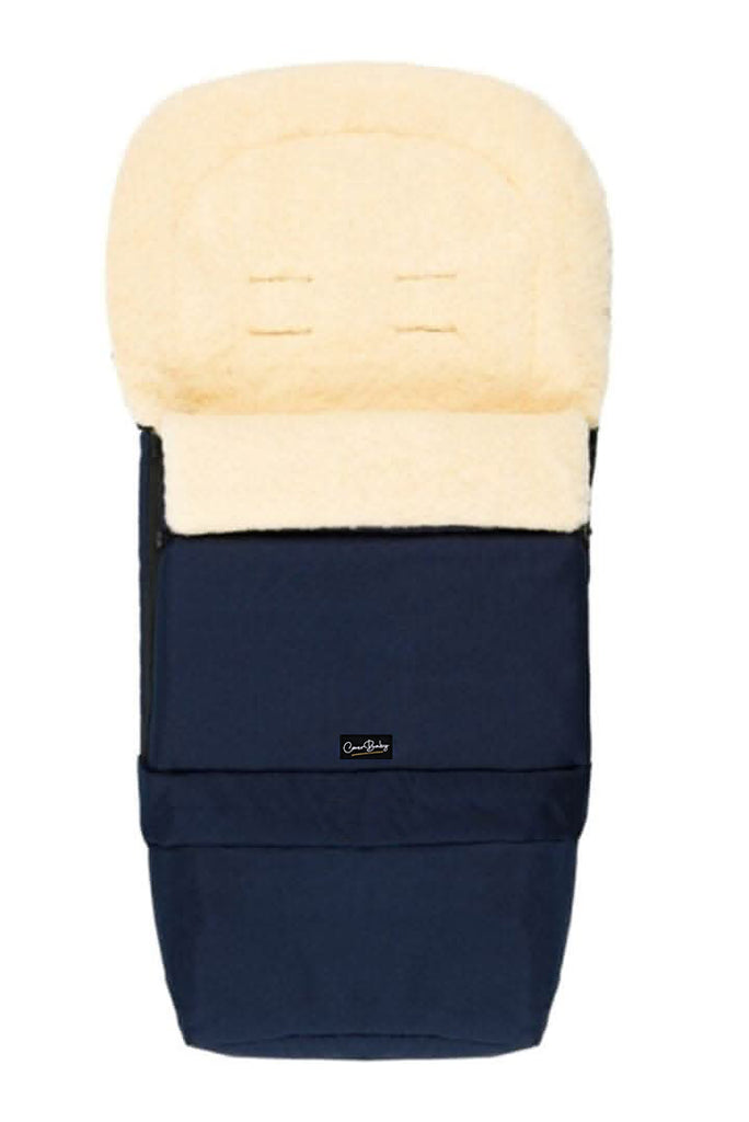 Navy Organic Wool Adjustable Footmuff - Cover Baby LLC