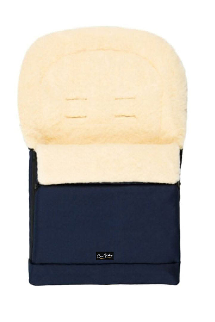 Navy Organic Wool Adjustable Footmuff - Cover Baby LLC