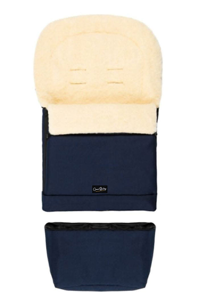 Navy Organic Wool Adjustable Footmuff - Cover Baby LLC