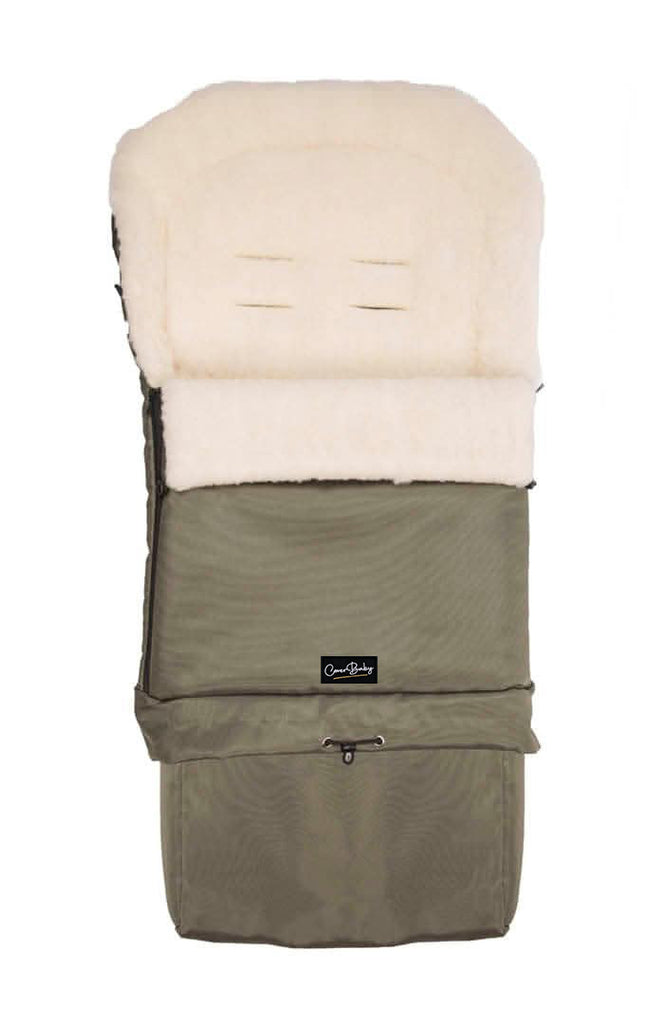 Olive Organic Wool Adjustable Footmuff - Cover Baby LLC