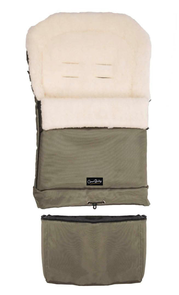 Olive Organic Wool Adjustable Footmuff - Cover Baby LLC