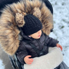 Pastel Black Organic Premium Beige Wool Adjustable Footmuff - Cover Baby LLC