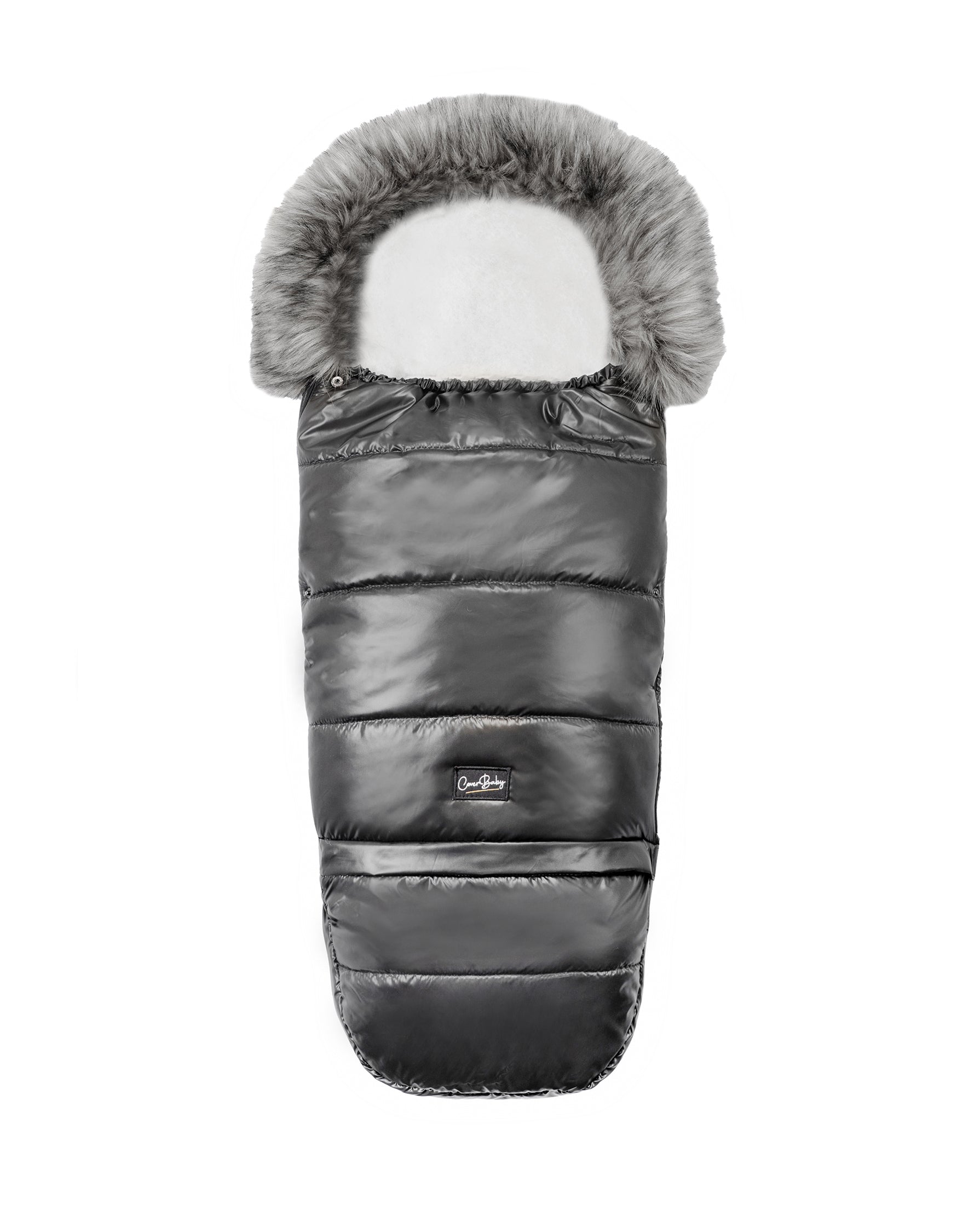 Pastel Black Organic Premium Gray Wool Adjustable Footmuff - Cover Baby LLC