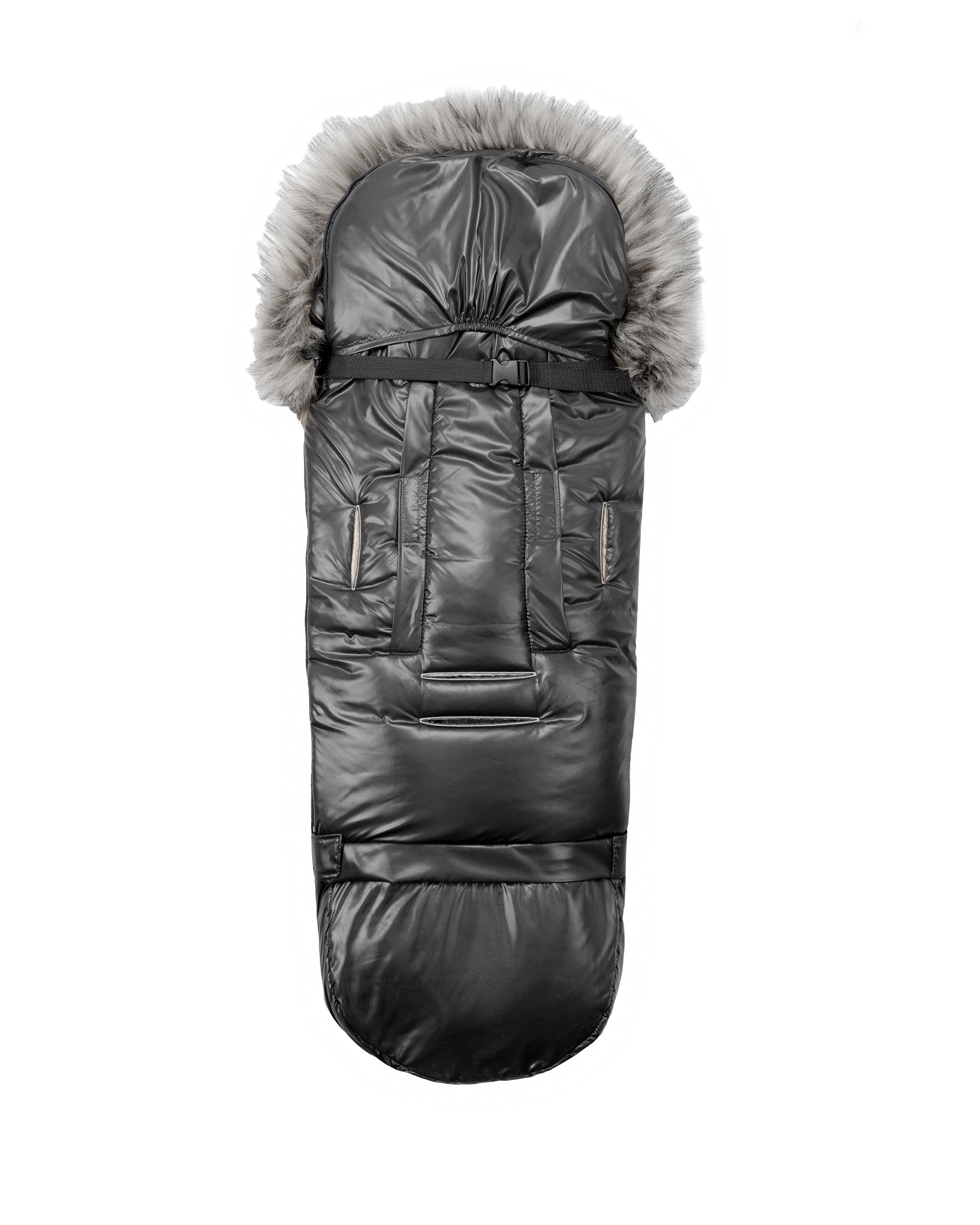 Pastel Black Organic Premium Gray Wool Adjustable Footmuff - Cover Baby LLC