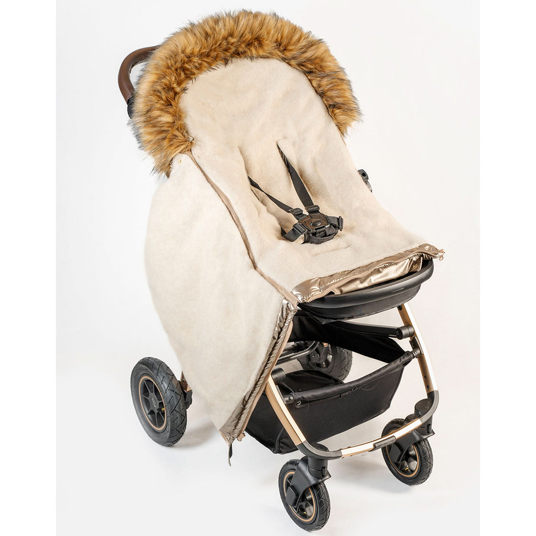 Pastel Gold Organic Premium Wool Adjustable Footmuff - Cover Baby LLC