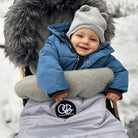 Pastel Gray Organic Premium Beige Wool Adjustable Footmuff - Cover Baby LLC
