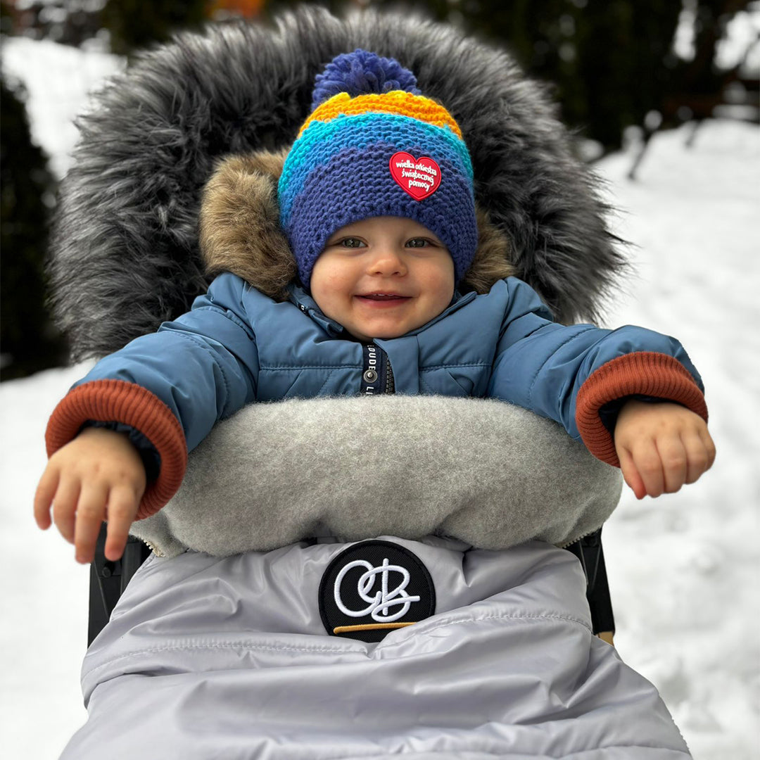 Pastel Gray Organic Premium Beige Wool Adjustable Footmuff - Cover Baby LLC