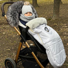 Pastel Gray Organic Premium Beige Wool Adjustable Footmuff - Cover Baby LLC
