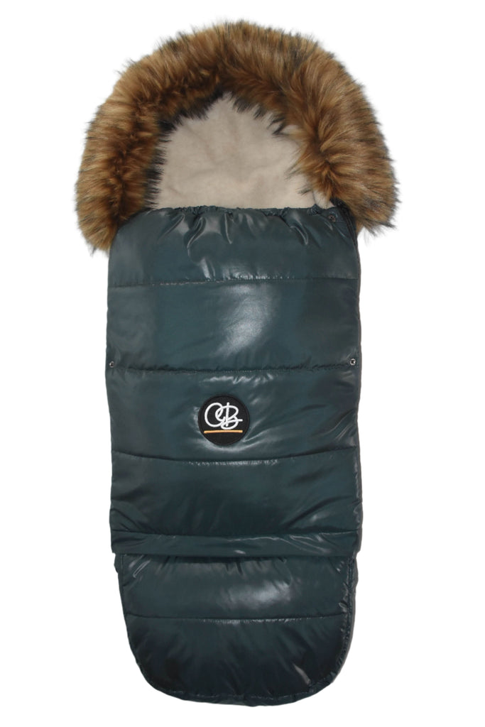 Pastel Hunter Green Organic Wool Adjustable Footmuff