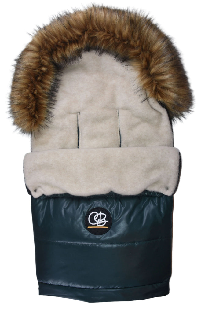 Pastel Hunter Green Organic Wool Adjustable Footmuff