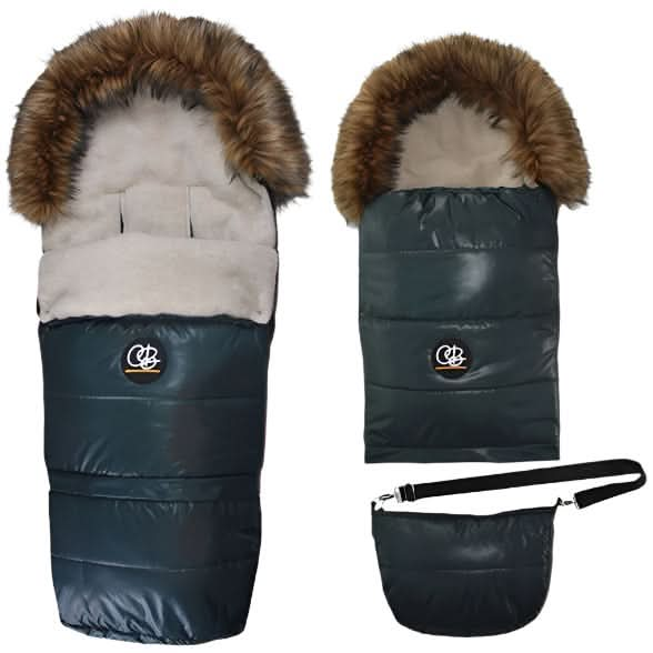 Pastel Hunter Green Organic Wool Adjustable Footmuff