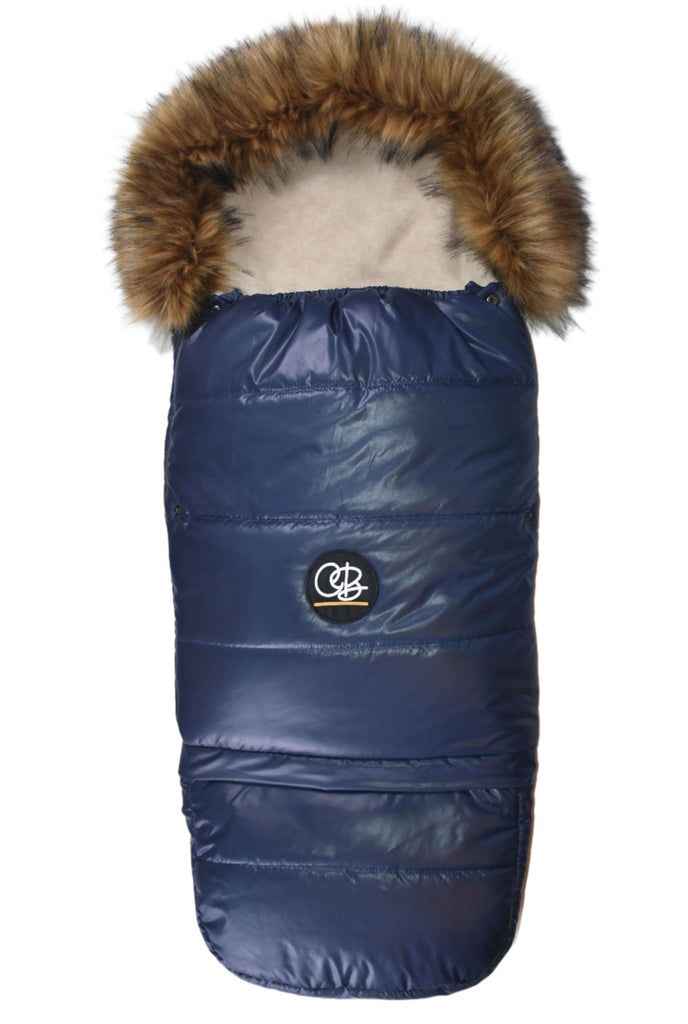 Pastel Navy Premium Organic Wool Adjustable Footmuff