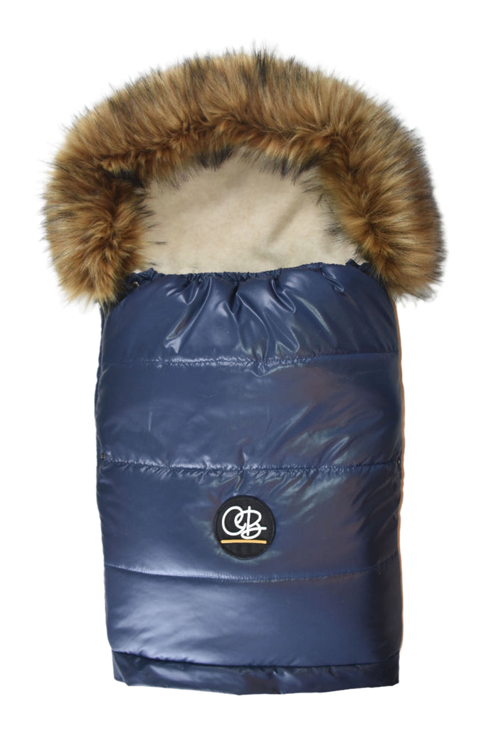 Pastel Navy Premium Organic Wool Adjustable Footmuff