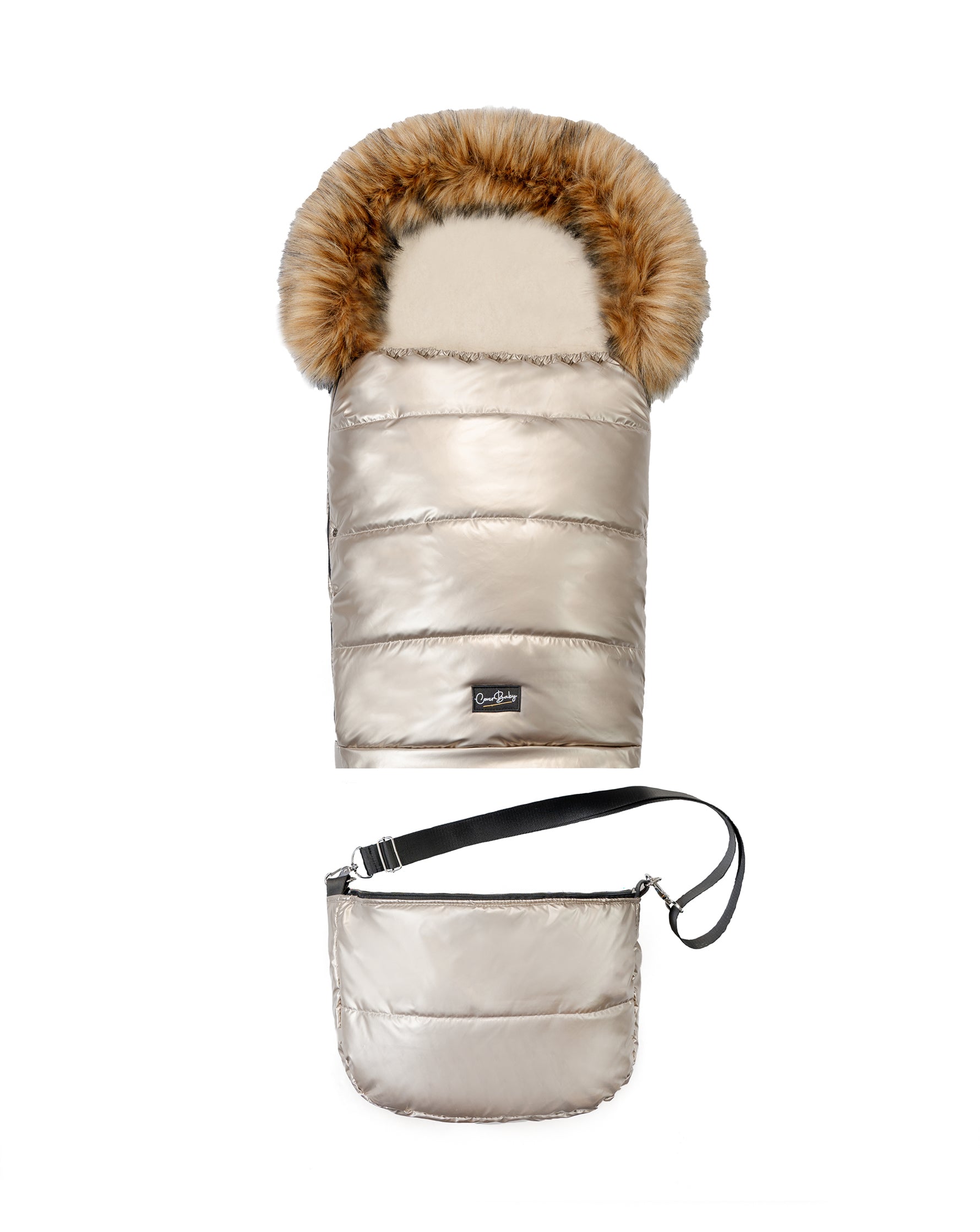 Pastel Gold Organic Premium Beige Wool Adjustable Footmuff - Cover Baby LLC