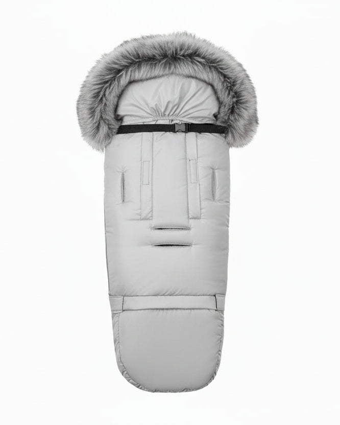 Pastel Gray Organic Premium Gray Wool Adjustable Footmuff - Cover Baby LLC