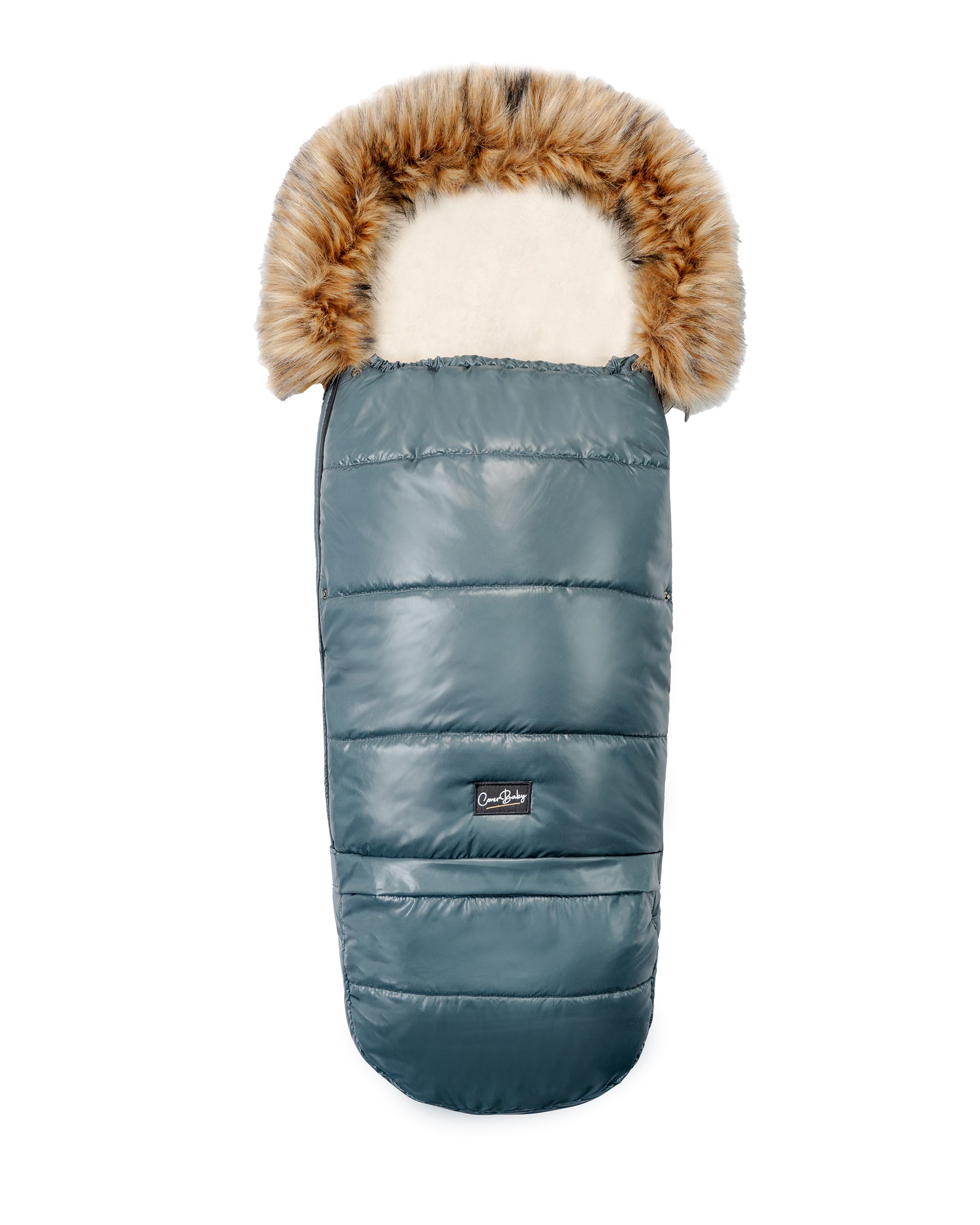 Pastel Hunter Green Organic Premium Wool Adjustable Footmuff - Cover Baby LLC