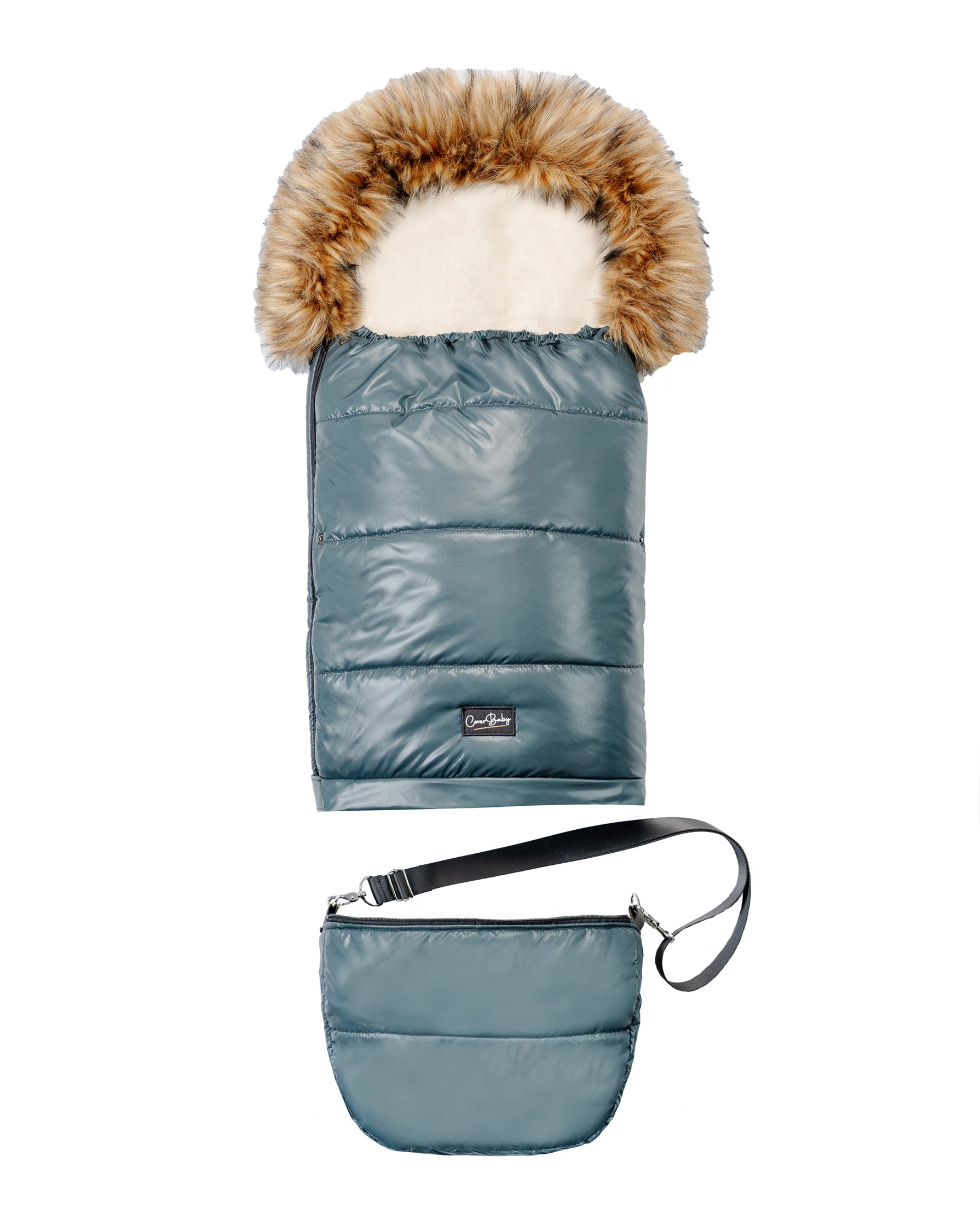 Pastel Hunter Green Organic Premium Wool Adjustable Footmuff - Cover Baby LLC