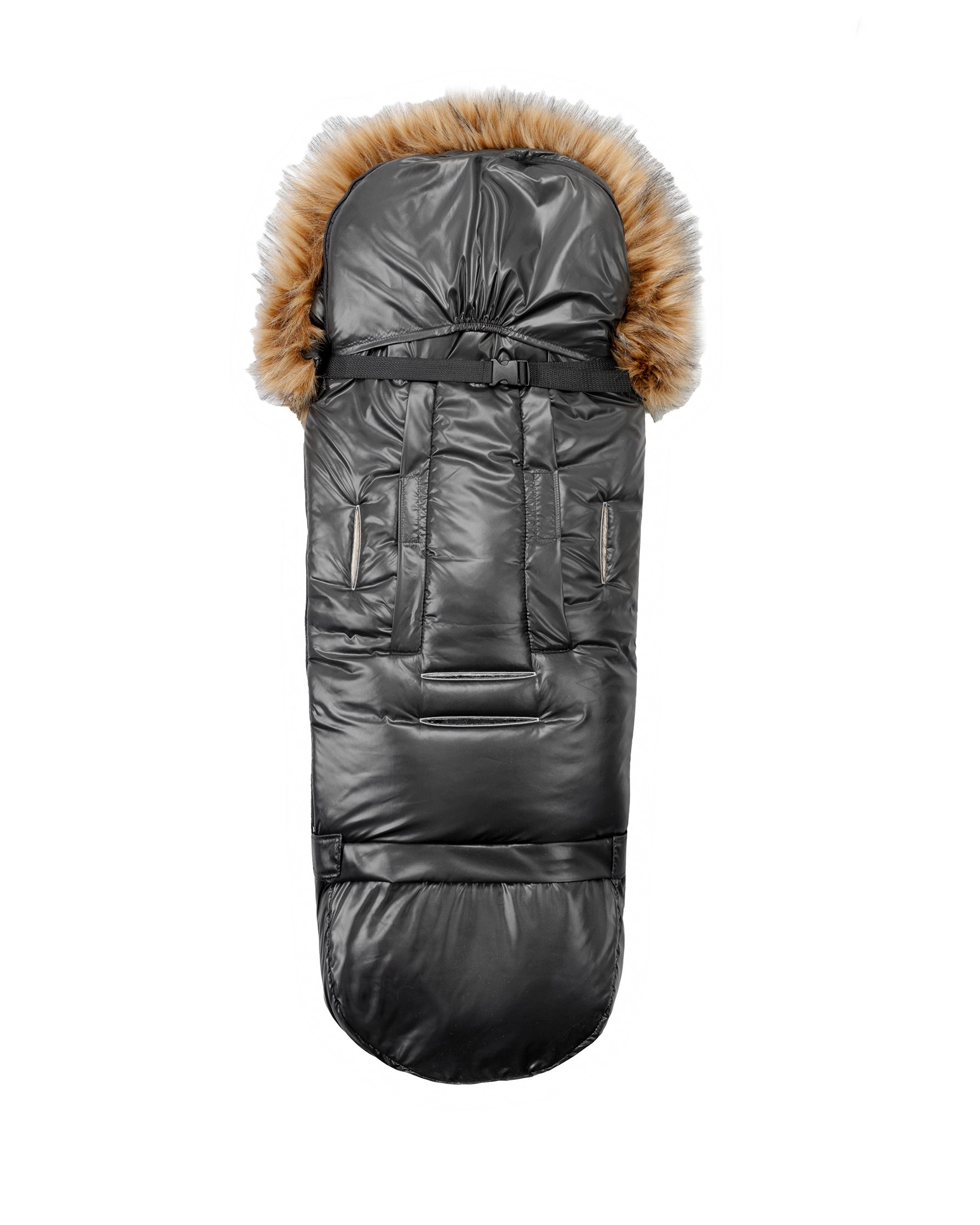 Pastel Black Organic Premium Beige Wool Adjustable Footmuff - Cover Baby LLC