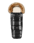 Satin Black Organic Premium Beige Wool Adjustable Footmuff - Cover Baby LLC