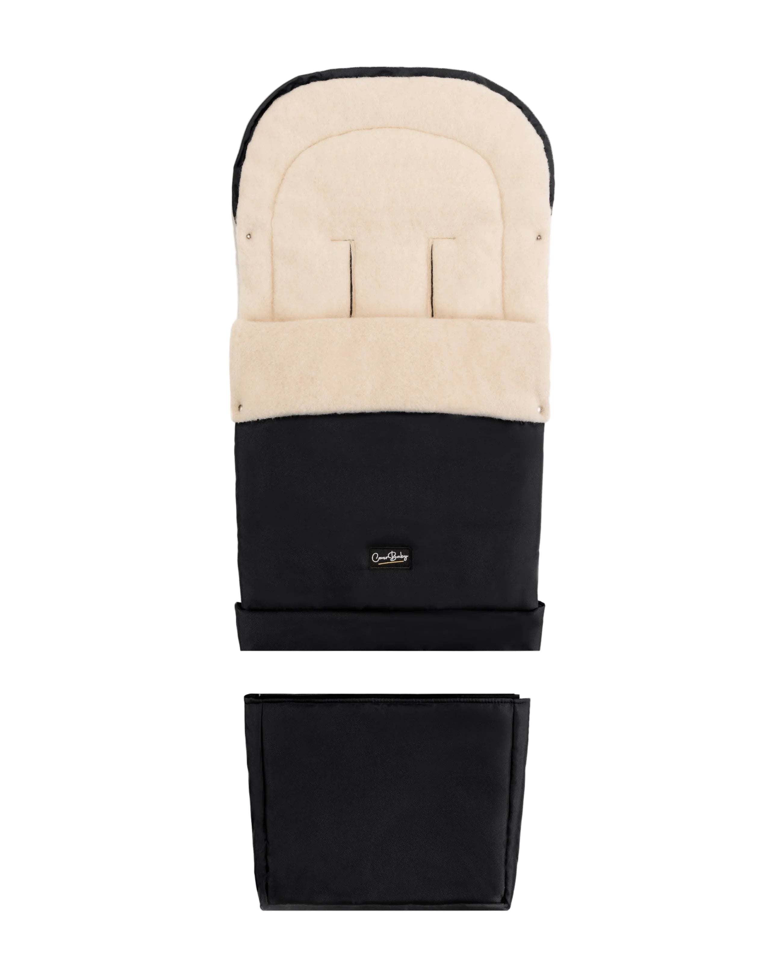 Black Organic Wool Adjustable Footmuff - Cover Baby LLC