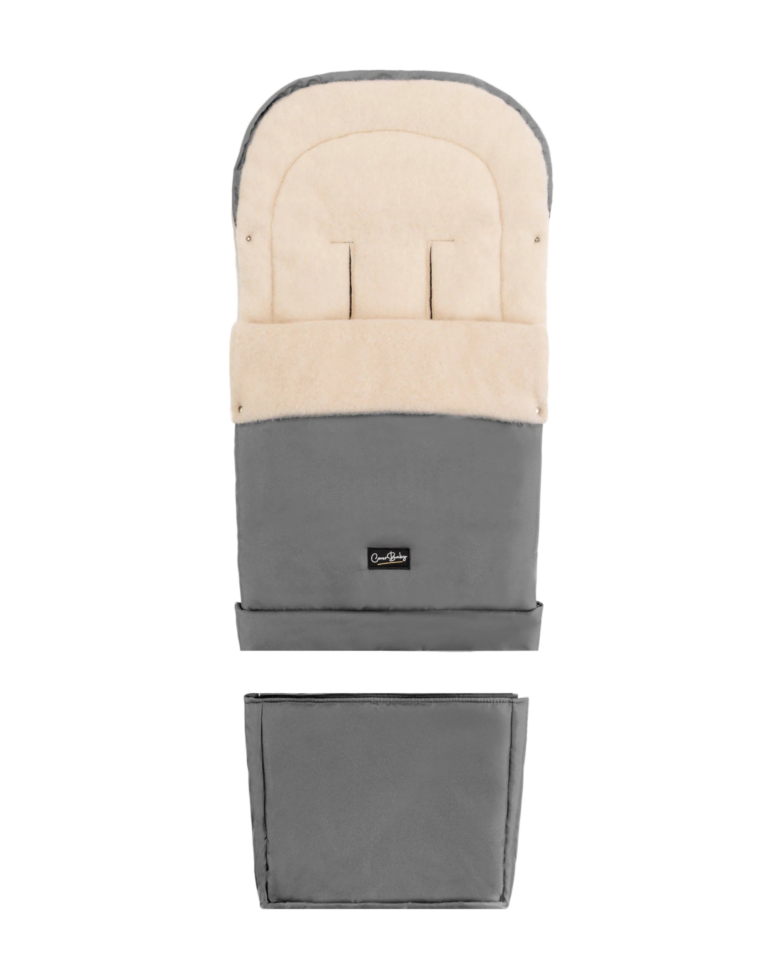 Gray Organic Wool Adjustable Footmuff - Cover Baby LLC