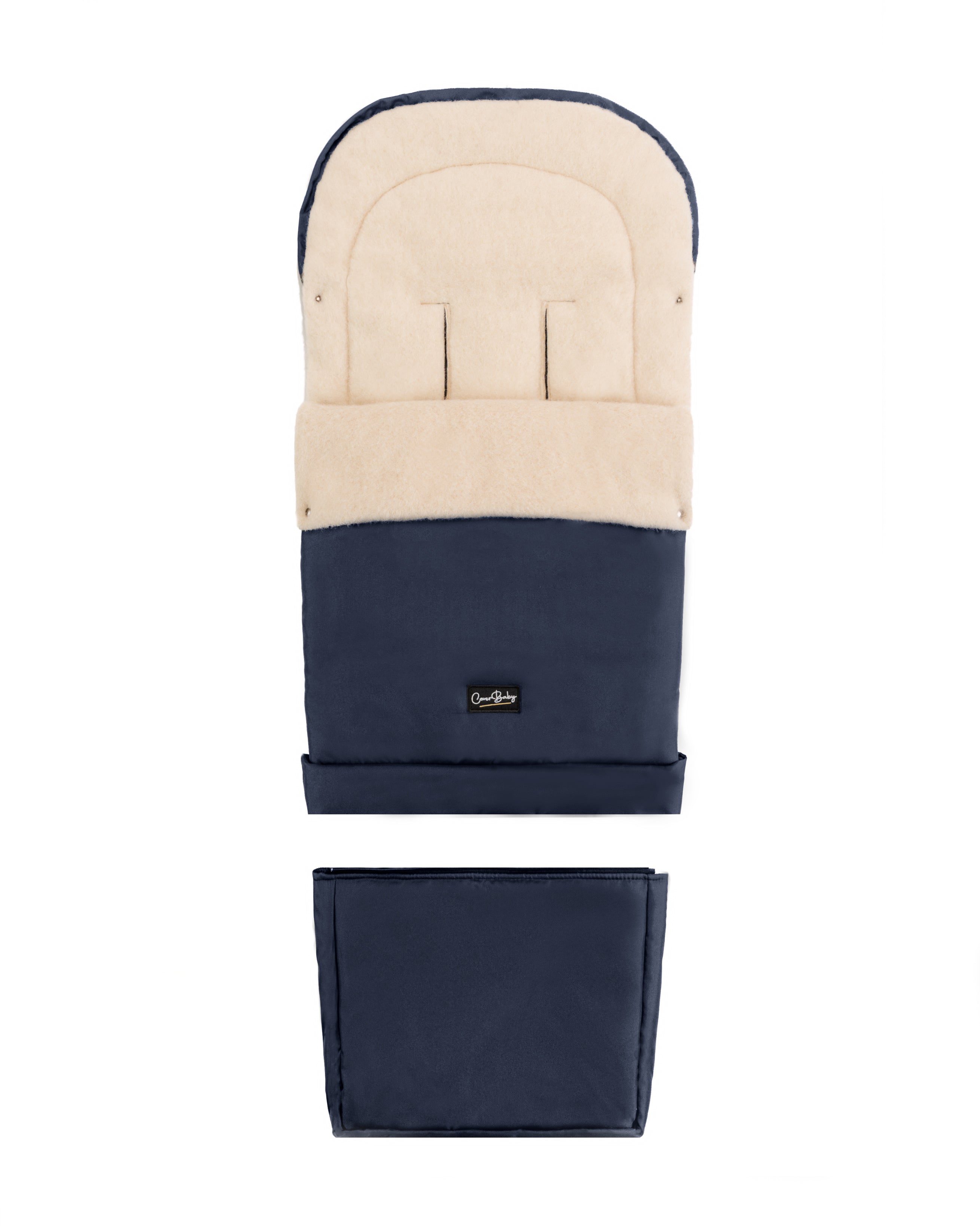 Navy Organic Wool Adjustable Footmuff - Cover Baby LLC