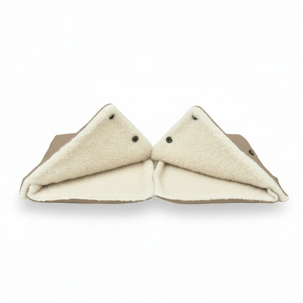 Beige Scandinavian Organic Wool Handmuff Gloves - Cover Baby LLC