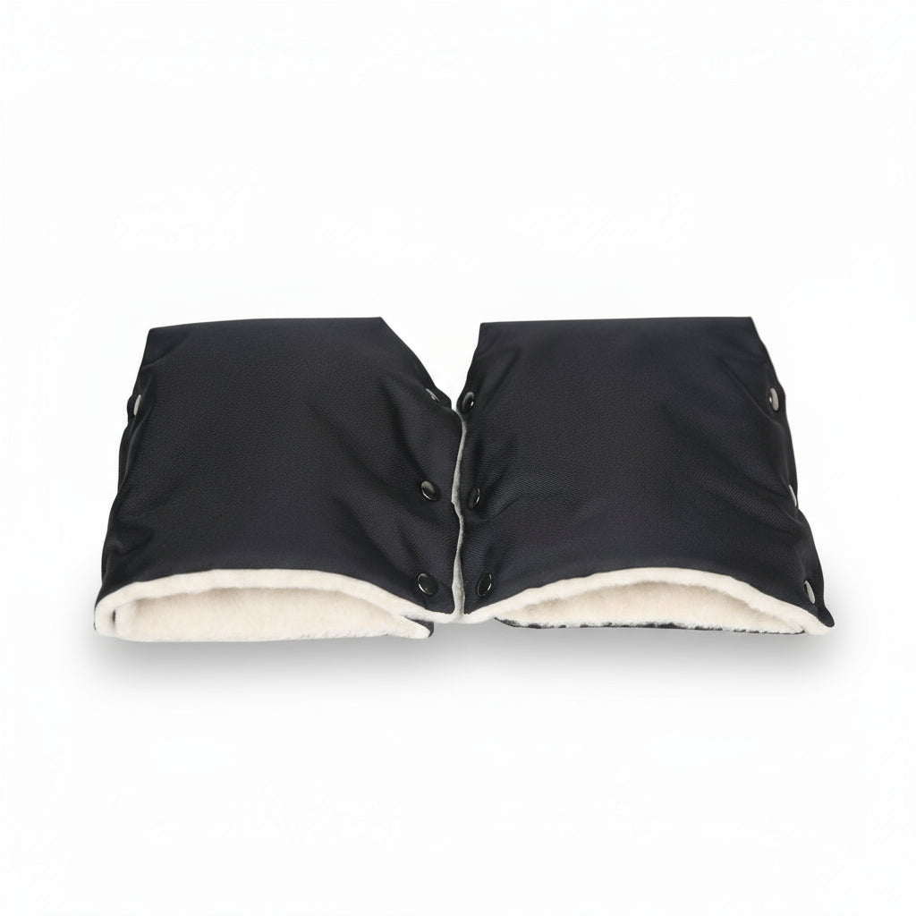 Black Organic Wool Handmuff Gloves - Cover Baby LLC