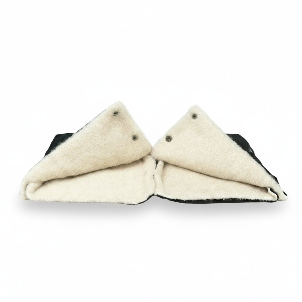 Black Organic Wool Handmuff Gloves - Cover Baby LLC