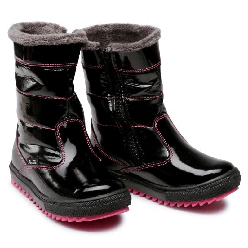 Girls Winter Black Lacquered High Boot - Cover Baby LLC