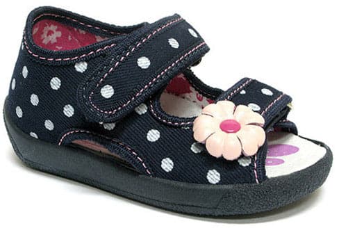 Girls Canvas Shoe With White Flower - Cover Baby LLC