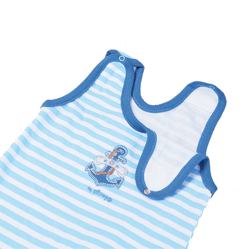 Boys Sleeveless Bodysuit Anchor Footed - Cover Baby LLC