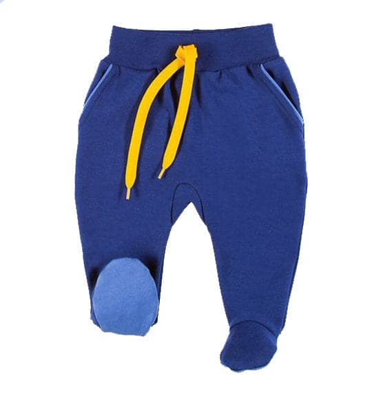 Boys Pants Navy Yellow Footed - Cover Baby LLC