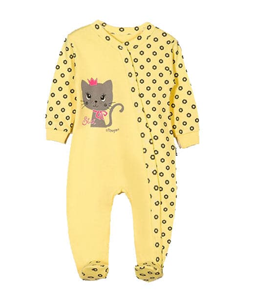 Girls Bodysuit Cat Footed - Cover Baby LLC