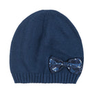 Girls Hat Navy Knit Bowtie - Cover Baby LLC