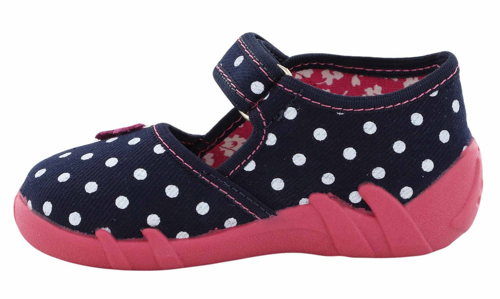 Girls Canvas Shoe With Pink Ribbon - Cover Baby LLC