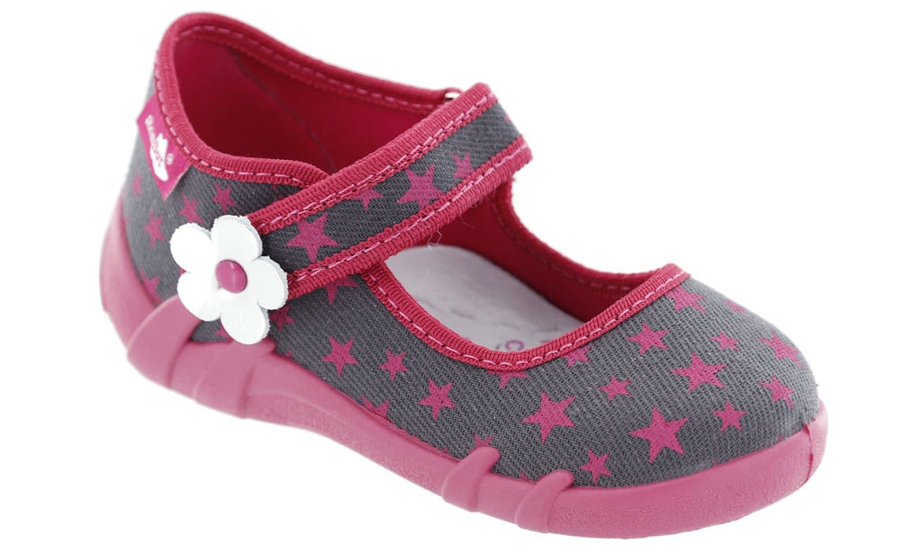 Girls Canvas Shoe Pink Star Mary Jane - Cover Baby LLC