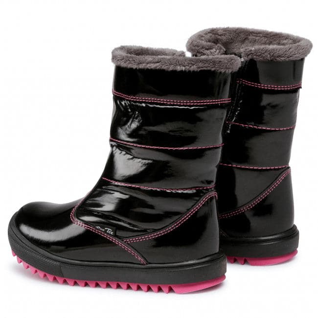 Girls Winter Black Lacquered High Boot - Cover Baby LLC